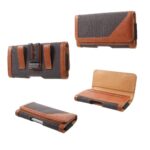 TDG® Dual Tone Faux Leather Pouch Holster Belt Clip Case with Belt Loop & Magnetic Flap Compatible for Oppo A15s - Image 3