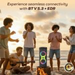 Toreto Party Thrillz 30W Bluetooth Party Speaker with RGB Lights & LED Display, BT5.3+EDR, Wireless Karaoke Mic with Voice Changer, TWS Pairing, USB/AUX/TF Card/FM, Type-C Charging, Portable Speaker - Image 5