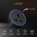 Power Track Socket | Smart Home Gadgets | Electrical Wall Outlet for Kitchen Office | with Blue Led Ring | Rail Outlet with Round and Aluminum (3-pin Round (Black)) - Image 3