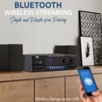 Pyle Wireless Bluetooth Power Amplifier System, 200 Watt Max, Home Theater Audio Stereo Receiver Box with FM/USB, Mic in, RCA Inputs, Echo & 2-Band EQ Control, Digital Display Screen - PT250BA - Image 5