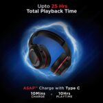 Boat Rockerz 425, ENx Tech, ASAP Charge, 25H Battery, Dual Pair, Stream Ad Free Music via App Support, Bluetooth Headphones, Wireless Over Ear Headphone with Mic (Fiery Red) - Image 4