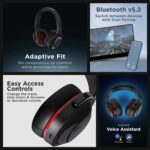 Boat Rockerz 425, ENx Tech, ASAP Charge, 25H Battery, Dual Pair, Stream Ad Free Music via App Support, Bluetooth Headphones, Wireless Over Ear Headphone with Mic (Fiery Red) - Image 7