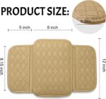 Yobbo Car Center Console Armrest Cover Pad Fashion PU Leather Car Armrest Cushion Fit for SUV, Auto Armrest Seat Box Cover with 2 Mobile Pockets, Ergonomic Comfort & Easy Install (Beige) - Image 6