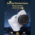 5K WiFi Digital Camera, 18x Zoom 75MP Dual Lens Vlogging Camera with 8 Modes, Flash & Microphone, for Selfie Home Photography (White) - Image 3