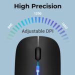 ZEBRONICS Blanc Slim Wireless Mouse with Rechargeable Battery, BT + 2.4GHz, 4 Buttons, 800/1200/1600 DPI, Silent Operation, Multicolor LED Lights - Image 4