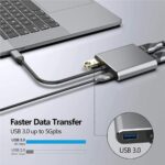 USB C to Dual HDMI Adapter, 4 in 1 USB Type C Hub with 2 HDMI/USB3.0 /PD Charging, Dual Screen Display USB-C Docking Station for Windows, MakOS (RC-HUB-001) - Grey - Image 3