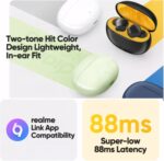 Original Wireless Earbuds for Realme T110 Bluetooth 5.4 with Rich Bass Sound, ENC Mic, Long Battery Backup & Smart Touch Controls (Black) - Image 7