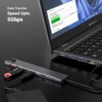 carecase 8-in-1 USB-C Hub Dock | Premium Aluminum Type-C Adapter with 4K HDMI, 100Mbps Ethernet, USB 3.0, 100W PD Charging, TF/SD Card Reader | Universal for Mac & Windows USB-C Devices.(ABC)(K) - Image 7