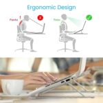 6-Angle Adjustable Aluminum Laptop Stand for Desk | Foldable Portable Ergonomic Tabletop Notebook Riser | Anti-Slip Design | for MacBook, HP, Dell, Lenovo & All Laptops | Silver - Image 4