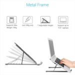 6-Angle Adjustable Aluminum Laptop Stand for Desk | Foldable Portable Ergonomic Tabletop Notebook Riser | Anti-Slip Design | for MacBook, HP, Dell, Lenovo & All Laptops | Silver - Image 6