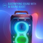 JBL Partybox 520 Wireless Bluetooth Party Speaker, Electrifying AI Sound Boost, Upto 15Hrs Playtime, Replaceable Battery, Multispeaker Connection by Auracast-, PartyBox App-Black - Image 4