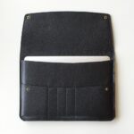 Chalk Factory Full Grain Leather Portable Sleeve/ Bag/ Slipcase for HP 15-AC619TX 15.6-inch Laptop #FLP (Black) - Image 3