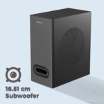 ZEBRONICS Zeb-Juke BAR 9450 PRO Dolby 5.1 Soundbar with Dolby Audio, 625 Watts Output, Dual Rear Satellites, 16.5cm Subwoofer, HDMI ARC, Optical, BT v5.0, LED Display, Wall Mount, Black - Image 4