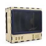 Retro Wooden TV Style Mobile Screen Magnifier Stand Smartphone Display Enlarger Phone Viewing Holder Vintage Television Design Hands Free Desk Stand Eye Protection (Beige) - Image 5