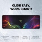 SPIN CART Long Gaming Mouse Pad, Large Big Desk Table Mat with Non- Slip Rubber Base Mousepad for Keyboard Laptop PC (Pink Razor) - Image 3