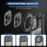 NEEWER 16 Pro Cage, Quick Release Video Rig Phone Stabilizer Compatible with iPhone 16 Pro with 67mm Filter Adapter, 17mm Lens Backplate, T Mount Lens Adapter Compatible with Moment, PA073 - Image 4