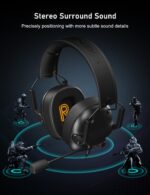 Senzer Sg500 Surround Sound Pro Gaming Headset With Noise Cancelling Microphone - Detachable Memory Foam Ear Pads - Portable Foldable Headphones For Pc, Ps4, Xbox One, Switch - Over Ear, Black - Image 3