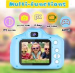 Kids Digital Camera for Boys & Girls 3-9 Years, 1080P HD Video Camcorder with Selfie, Games & Photo Frames, 2.0 Inch Screen, Rechargeable Battery, 4GB SD Card Birthday Gift (Blue) - Image 3