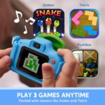 Kids Digital Camera for Boys & Girls 3-9 Years, 1080P HD Video Camcorder with Selfie, Games & Photo Frames, 2.0 Inch Screen, Rechargeable Battery, 4GB SD Card Birthday Gift (Blue) - Image 5