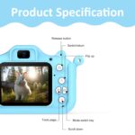Kids Digital Camera for Boys & Girls 3-9 Years, 1080P HD Video Camcorder with Selfie, Games & Photo Frames, 2.0 Inch Screen, Rechargeable Battery, 4GB SD Card Birthday Gift (Blue) - Image 6