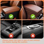 Yobbo Car Center Console Armrest Cover Pad Fashion PU Leather Car Armrest Cushion Fit for SUV, Auto Armrest Seat Box Cover with 2 Mobile Pockets, Ergonomic Comfort & Easy Install (Black) - Image 7