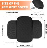 Yobbo Car Center Console Armrest Cover Pad Fashion PU Leather Car Armrest Cushion Fit for SUV, Auto Armrest Seat Box Cover with 2 Mobile Pockets, Ergonomic Comfort & Easy Install (Black) - Image 8