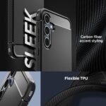 Spigen Rugged Armor | Samsung Galaxy A55 5G Case [Air Cushion Protection] [Flexible] Galaxy A55 5G Back Cover | TPU - Matte Black - Image 4
