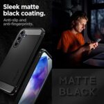 Spigen Rugged Armor | Samsung Galaxy A55 5G Case [Air Cushion Protection] [Flexible] Galaxy A55 5G Back Cover | TPU - Matte Black - Image 5