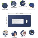 Desk Pad,Non Slip and Heat Resistant Mouse Pads,Easy Clean PU Leather Mat,Dual Sided Blotter,Desktop Protector Covers for Home Office Keyboard Laptop Computer and Writing (Dark Blue) - Image 7