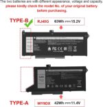 RJ40G Laptop Battery for Dell Latitude 14 5420 Latitude 15 5520 Precision 15 3560 Mobile Workstation P137G P104F P137G001 P104F001 P104F002 075X16 01K2CF WW Y9Y9DX 0WK3F1 0M3KCN Notebook - Image 3
