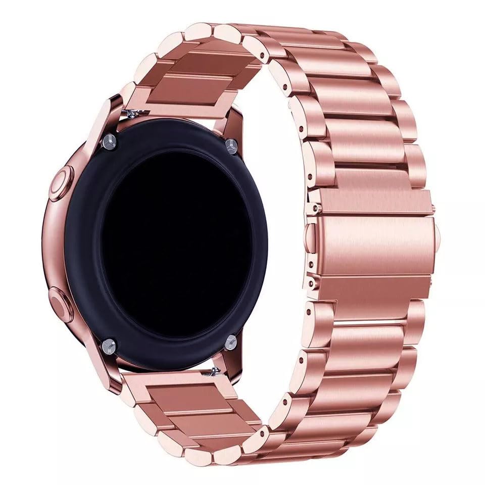 AONES Watch Strap Luxury Stainless Steel Metal 22mm Compatible for Colorfit Ultra/Ultra 2, Vision, Caliber, Pro 3, Active/Gps, Buzz, Core, Nav/Nav+, Endure Smartwatch Band Rose Gold - Image 3