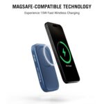 DailyObjects Loop Qi2 Certified 5000 Mah Mag-Safe Compatible Aluminium Wireless Power Bank|Fast Charging| Compatible with Samsung/OnePlus/iPhone 12/13/14/15/16/Pro Max | Pocket Size - Blue - Image 3