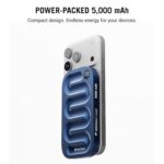 DailyObjects Loop Qi2 Certified 5000 Mah Mag-Safe Compatible Aluminium Wireless Power Bank|Fast Charging| Compatible with Samsung/OnePlus/iPhone 12/13/14/15/16/Pro Max | Pocket Size - Blue - Image 4