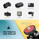 Zeadio Metal Mini Tripod + Ball Head Mount, with 1/4 Inch Screw Desktop Tabletop Stand Tripod for Smooth 4, Osmo Mobile, Vimble 2, Gimbal Handle Grip Stabilizer and All Cameras - Image 5