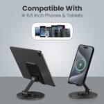 Portronics Mobot 4 Universal Mobile Holding Stand with 360°Rotatable & Height Adjustable, Foldable & Anti-Skid Design, Stable Metallic Round Base, Mobile Holder for Smartphone, Tablets, Kindles - Image 5