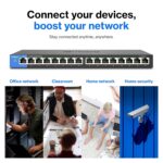 Linksys 16-Port Desktop Gigabit Ethernet Unmanaged Network Switch I Metal Enclosure, Black/Blue - Image 6