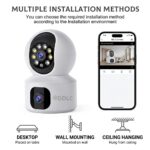 DDLC Smart Dual Lens 4MP WiFi Camera - Double Screen Monitoring, 360° PTZ Rotation, Full Color Night Vision, Two-Way Talk & Alarm Alert - Wireless Home Security System (UPRO) - Image 4