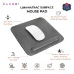 CLADD INTERNATIONAL Vegan Leather Mousepad with Wrist Rest Ergonomic | Cushion Foam Support & Pain Relief | Mouse Pad Stitched Edge | Home Computer | Office Laptop | Non-Slip Hard Base | Grey - Image 4