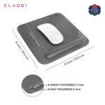 CLADD INTERNATIONAL Vegan Leather Mousepad with Wrist Rest Ergonomic | Cushion Foam Support & Pain Relief | Mouse Pad Stitched Edge | Home Computer | Office Laptop | Non-Slip Hard Base | Grey - Image 5