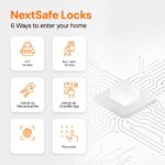 BonKaso H9 Smart Door Lock for Home and Office| 6-Way Unlocking Features|Fingerprint|Passcode|Key Card Access|Bluetooth|Mechanical Key|OTP Access|2 Year Warranty|(Black)| (Free Installation) - Image 3