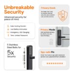 BonKaso H9 Smart Door Lock for Home and Office| 6-Way Unlocking Features|Fingerprint|Passcode|Key Card Access|Bluetooth|Mechanical Key|OTP Access|2 Year Warranty|(Black)| (Free Installation) - Image 5