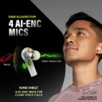 ACwO DwOTS Fire India's First in-Ear + Half-in-in Ear Earbuds in one case, 3+3 EQ Modes, Wireless Charging Enabled, AI-ENC with Quad Mic (Cosmic Silver) - Image 4