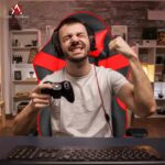 ASE GAMING Infinity Series Ergonomic Gaming Chair Premium PU Leather, Adjustable Neck & Lumbar Pillow, 180 Degree Recline with Black Metal Base (Red) - Image 5