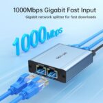 MT-VIKI 1000Mbps High Speed 1 to 3 Ethernet Splitter Adapter Dual RJ45 Gigabit Splitter Adapter for Cat5/5e/6/7/8 Cable [3 Devices Simultaneously Networked] - Image 3