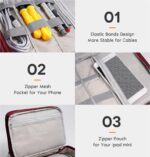 Yellow Weaves 3 Layer Electronics Accessories Organizer Bag, Cable Organizer Bag, Travel Pouch for Charger, USB Cord, Data Cable, SD Cards, Earphone, Power Bank | Red, 25X18X10CM - Image 4