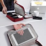 Yellow Weaves 3 Layer Electronics Accessories Organizer Bag, Cable Organizer Bag, Travel Pouch for Charger, USB Cord, Data Cable, SD Cards, Earphone, Power Bank | Red, 25X18X10CM - Image 6
