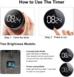 Digital Kitchen Timer with Large LED Display | Magnetic Countdown Timer for Cooking, Baking, Study, Exercise & Workouts | Easy to Use Alarm Clock Timer for Home, Office & Classroom - Image 5
