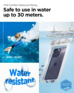 Spigen Waterproof Mobile Pouch for iPhone, Samsung Galaxy, Google Pixel and All Other Smartphones up to 8.2 Inches, Mobile Waterproof Case Pouch IPX8 Certified, (Pack of 1, A601) - White - Image 6