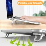 Pack of 2 Mini Laptop Stands, Portable Keyboard Riser for Desk, Foldable Invisible Laptop Holder, Laptop Riser Self-Adhesive Computer Holder, for All Laptops (Silver) - Image 4