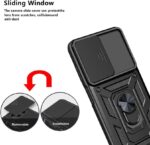 Shutter Heavy Duty Hard Tough Silicone TPU Dual Layer Hybrid Shockproof Cover,Ring Kickstand for Infinix Smart 10 5G / Spark GO2 / Pop 10 - Black - Image 4